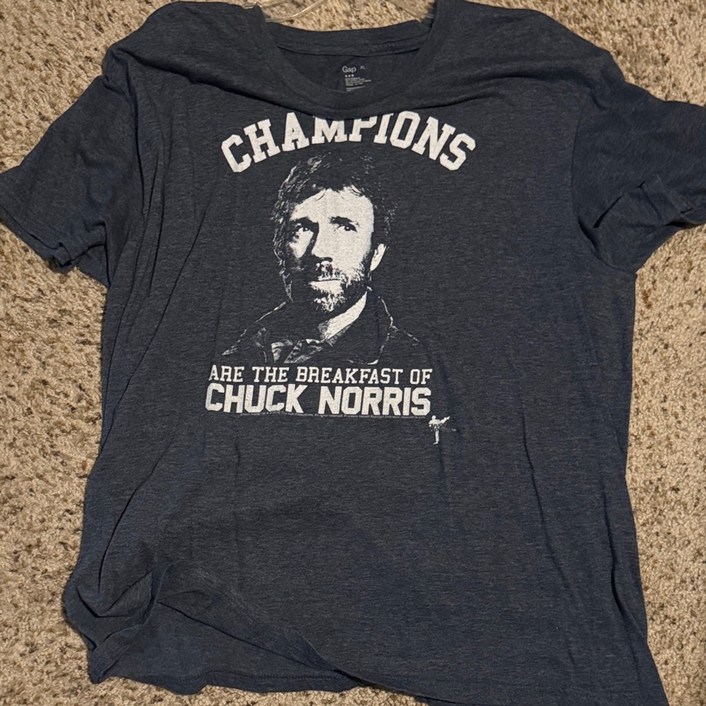 GAP Navy Graphic Tee - Champions Chuck Norris